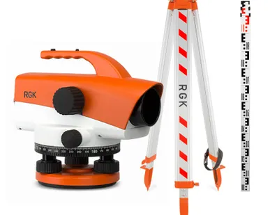 фото Комплект оптический нивелир RGK C-32 + штатив S6-N + рейка AMO S5