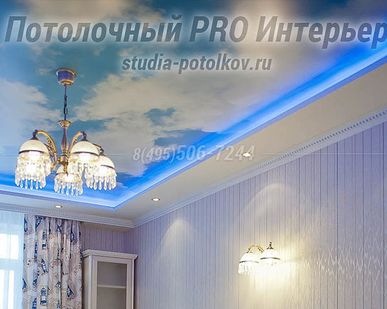 фото Натяжной потолок с подсветкой