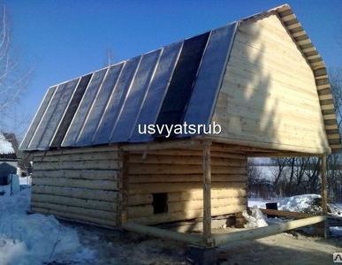 фото Сруб бани 6х6+терраса 3х6+мансарда