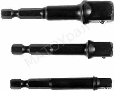 фото 26775-Н3 Набор адаптеров Kraftool для торцовых головок 1/4", 1/2, 3/8", 65мм