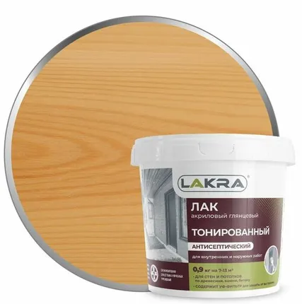 Фото №0 Лак в/д тонированный Дуб 0,9кг Л-С