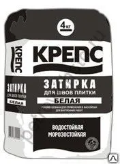 фото Затирка для швов белая Крепс 20кг