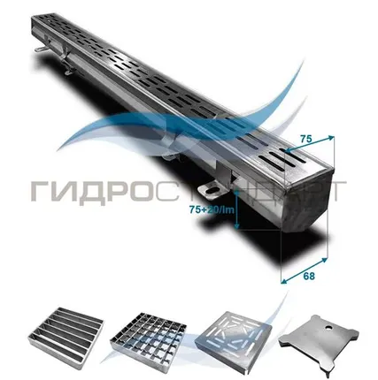 Фото №0 Лоток "мини" с решеткой S75 (ширина сечения 68мм)