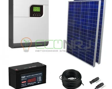 фото Солнечная электростанция 2.1 кВт*ч в сутки Solar GEL PWM 2024 с крепежом