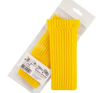 фото Хомуты-липучки 150x12мм (упак: 10 шт / 1 цвет / желтый)
