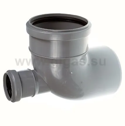 Фото №0 Отвод с фронт. патрубком (выход вверх) ПП D 110/050*87 гр. СИНИКОН Стандарт