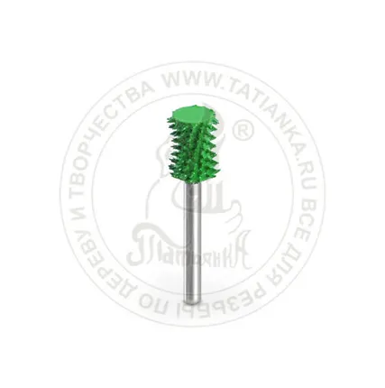 Фото №0 18CC14SE-50 - Цилиндр вогнутый, плоский верх, Ø хвостовика 3,2мм, Ø фрезы X 6,35мм, L фрезы 12,7мм (