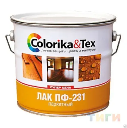 Фото №0 Лак ПФ-231 глянцевый "Colorica&amp;Tex" 2,7л