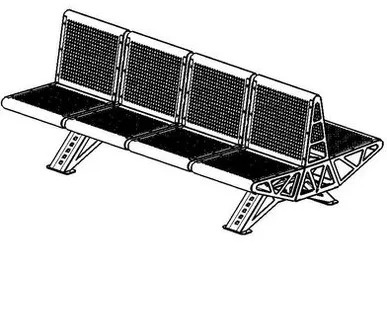 фото Скамейка двухсторонняя Четырехсекционная С2-4