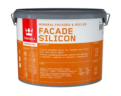 фото Краска акриловая силикон-модифицированная Tikkurila Facade Silicon глубокоматовая белая 9 л.