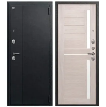 Фото №0 Дверь входная А-01 (Центурион) металл/МДФ, Черный сатин/Капучино 2050х960мм, ПРАВАЯ (2025)