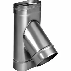 Фото №0 Тройник 45° 120х240 с выходом D200.7, AISI 321 0,5мм (Вулкан)