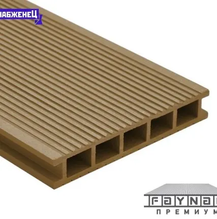 Фото №0 Террасная доска из ДПК Faynag "Velvet" цвет: Тик, 152x24 мм (цена м2)