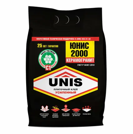 Фото №0 Клей плиточный ЮНИС 2000 черный (5 кг)
