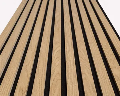 фото Акустическая реечная панель – Дуб, шпон - Черный - 3190 мм - Целая