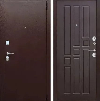 Фото №0 Дверь входная Гарда 8мм (Ferroni) металл 0,8мм/МДФ, Антик медь/Венге 2050х860мм, ПРАВАЯ