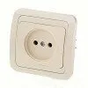 Фото №0 Розетка 1-м СП Мира с/з з/ш крем/крем.