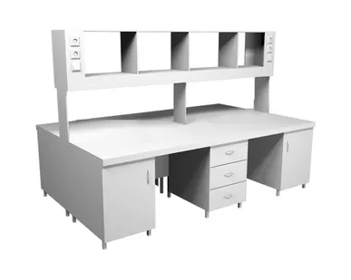 фото Физический островной стол со столешницей из химстойкого пластика НВ-2400 ОСП