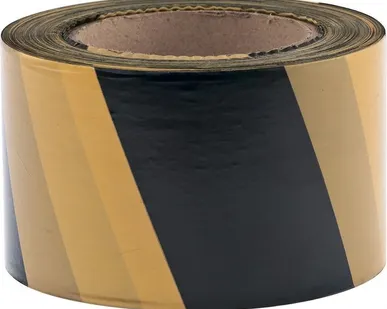 фото Лента сигнальная, 50 мм х 200 м, черно-желтая, Россия. СИБРТЕХ СИБРТЕХ