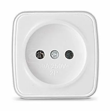 Фото №0 О/У Розетка 1-ая Белый Электра Союз