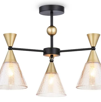 Фото №0 Светильник подвесной AMBRELLA LIGHT TR3169/3 BK/GD черный/золото E27/3 max 60W D580*380