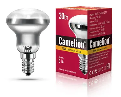 фото Лампа накаливания CAMELION R39 30W E14 зеркальная