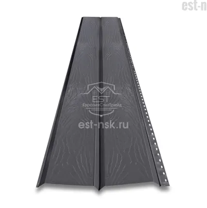 Фото №0 Металлический сайдинг Брус 3D Pe 0.45 | RAL 7024 Серый графит
