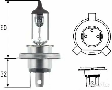 фото Автолампа H4 12v 55w Hella standart