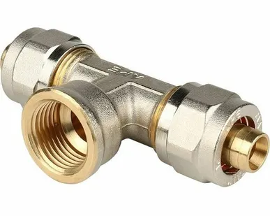 фото Тройник-переходник STOUT с внутренней резьбой 1/2 х16 для металлопластиковых труб винтовой