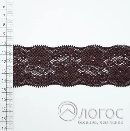 Фото №0 Кружево стрейч 106174, коричневый