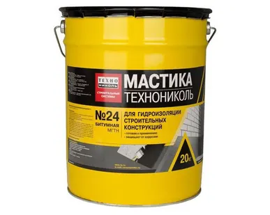 фото Мастика гидроизоляционная ТЕХНОНИКОЛЬ №24 (МГТН), ведро 20кг от 10 до 20шт