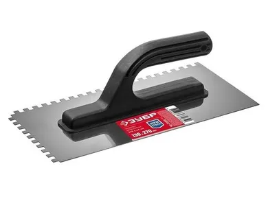 фото Гладилка ЗУБР с пласт. ручкой 130*270мм. 6*6 мм.