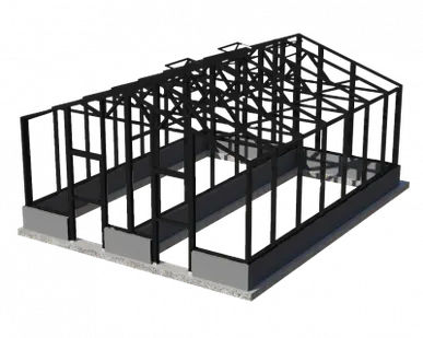 фото Теплица английская СУПЕР ЧЕЛСИ / Оранжерея 5,7х7,15 м, 2 отделения/ цвет Черный (RAL 9005)