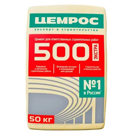 Фото №0 Цемент М500 ЦемРос ЕВРО 50кг (г. Михайлов)