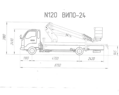 фото Автогидроподъемник ВИПО-24 на шасси JAC N120
