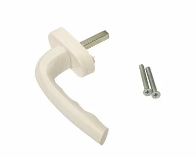 фото Ручка оконная Internika "Фантазия" алюминиевая 38 мм 45° + 2 винта 5х45 белый (9016)