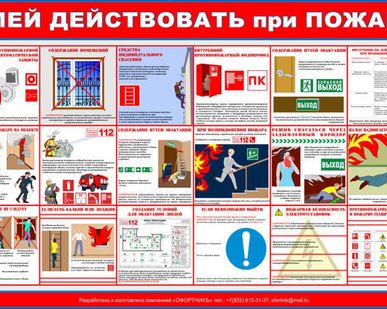 фото Информационный стенд "Умей действовать при пожаре"