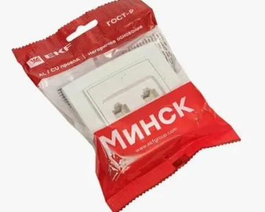 фото Минск Розетка RJ-45+Phone СП белая EKF Basic