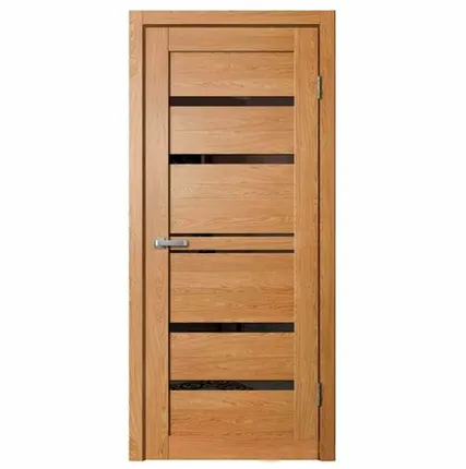 Фото №0 Дверь межкомнатная В1 (Barn) черное стекло, ПВХ, Дуб Европейский 2000х600мм