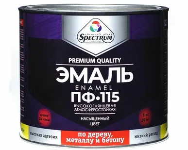 фото Эмаль ПФ-115с SPECTRUM ТУ матовая, белая, 0,8кг
