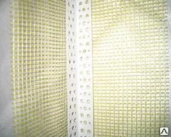 фото Пластиковый фасадный уголок с сеткой 25*25 3м
