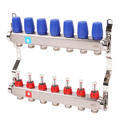 Фото №0 Коллекторная группа 1"х3/4 7 выходов с расходомерами и вентилями MVI