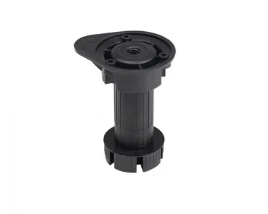 фото Опора кухонная пласт. h120 трехсоставная с овальным креплением, черный AKS (1 уп. = 200 шт.)