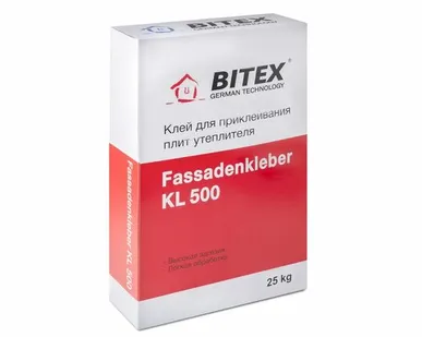 фото Клей для приклеивания утеплителя BITEX Fassadenkleber KL 500, 25 кг