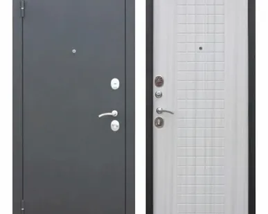 фото Дверь входная Гарда Муар 8мм (Ferroni) металл 0,8мм/МДФ, Черный Муар/Белый ясень 2050х860мм, ЛЕВАЯ