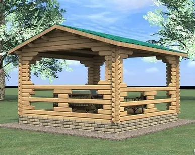 фото Беседка  16 кв.м. из профилированного бруса камерной сушки