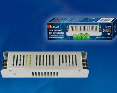 фото Блок питания UET-VAS-120B20 24V IP20 Блок питания, 120Вт. Металлический корпус. TM Uniel