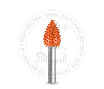 фото 6F12-90 - Пламя, Ø хвостовика 6мм, Ø фрезы X 12,7мм, L фрезы 19,05мм (ex-coarse/оранжевая)