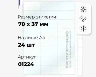 фото Всепогодные Прозрачные этикетки из полиэстера 10053 APLI