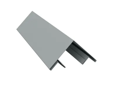 фото Планка угла внешнего составная верхняя 0,45 PE с пленкой RAL 7005 мышино-серый
